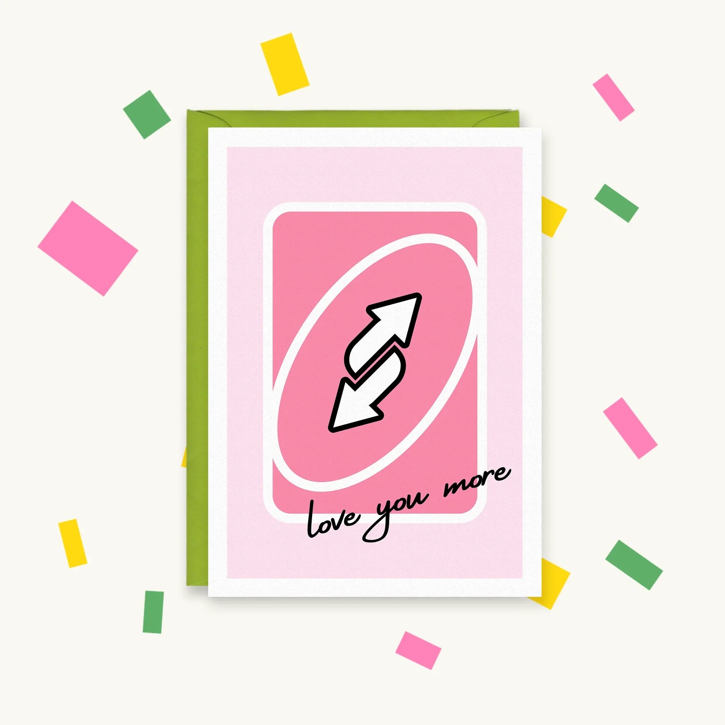 Love You More Uno – Gen Z Pop Culture Greeting Card – Happy Cacti