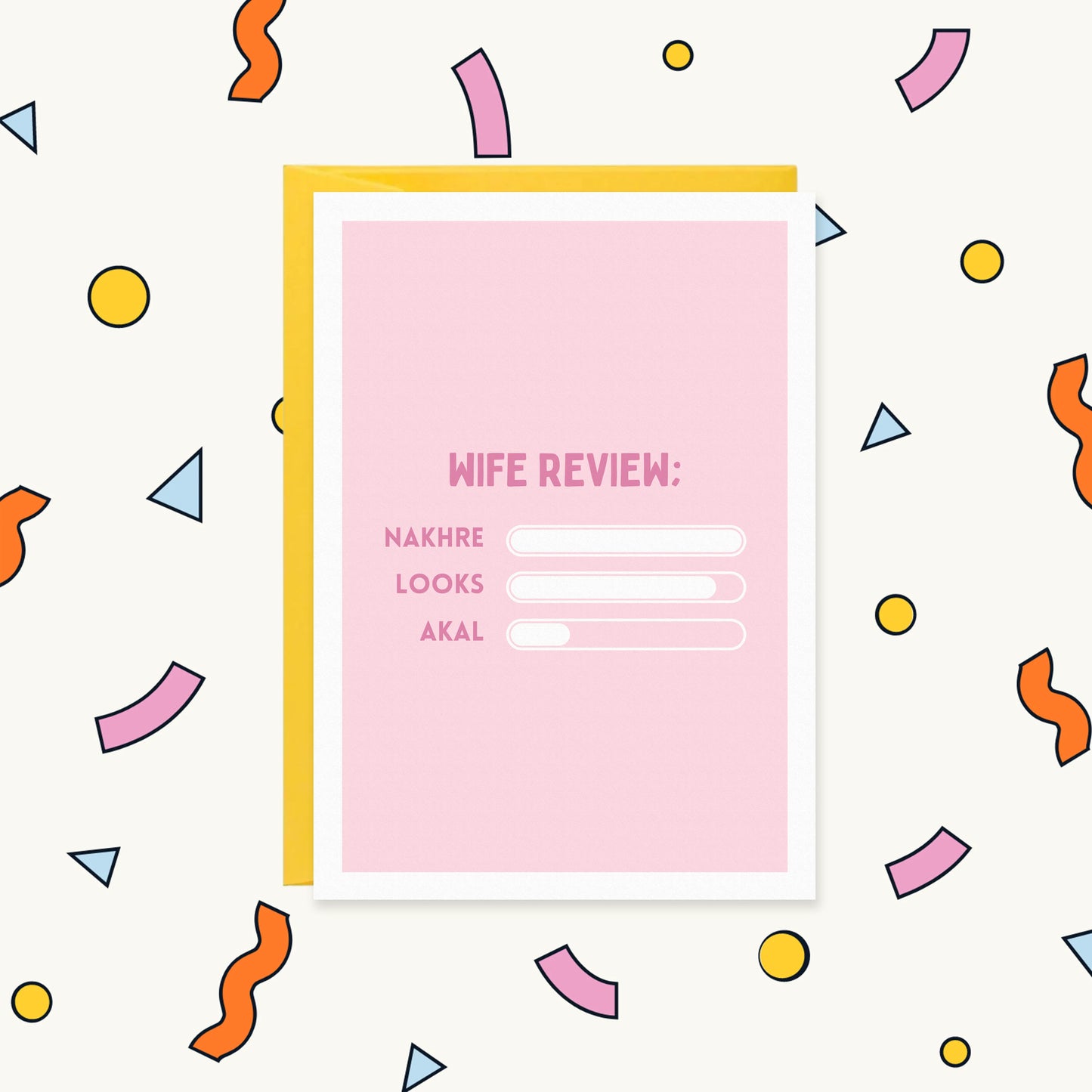 Wife Review Funny 5-Star Punjabi Marriage Card | ANNIVERSARY FOR HER Greeting Card