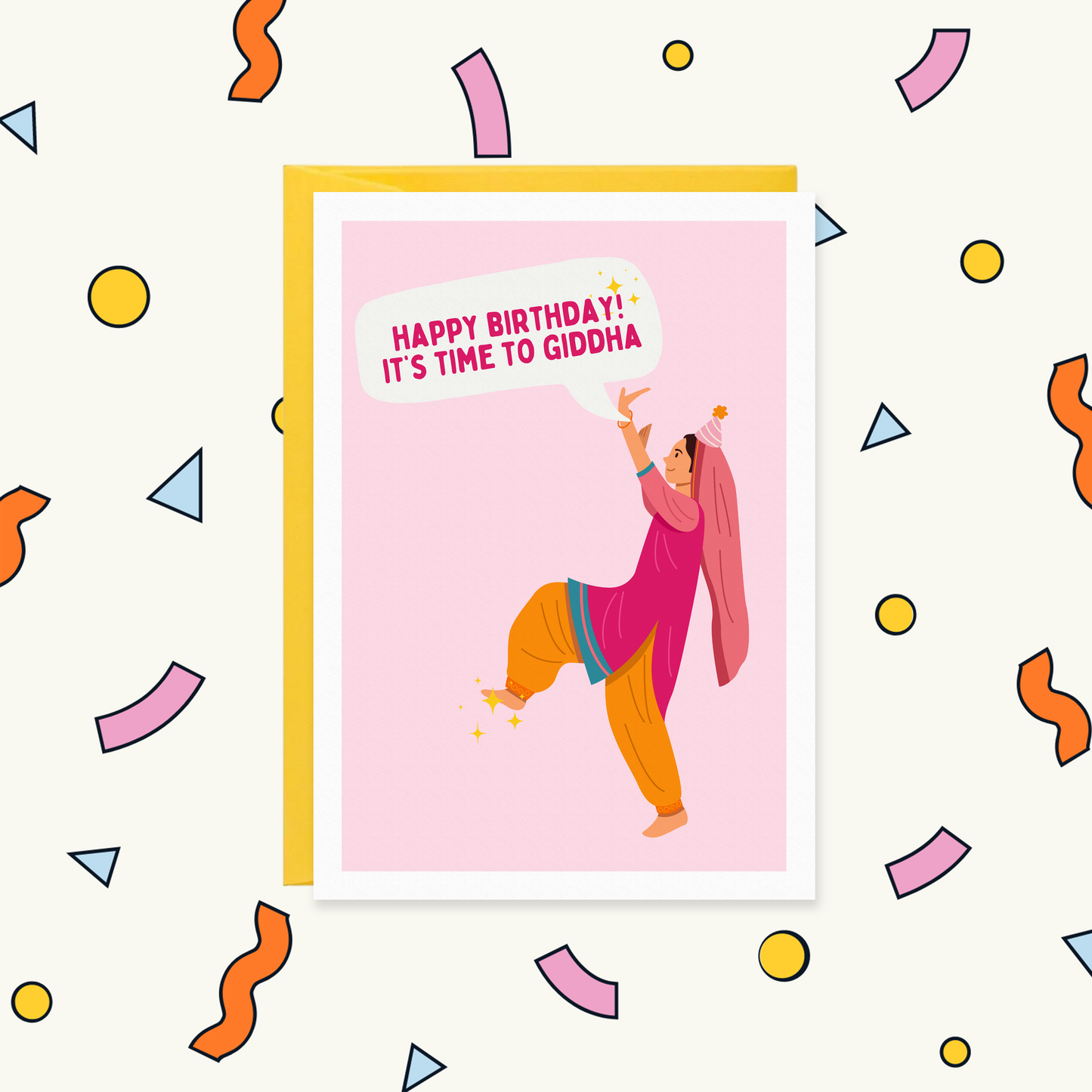 It’s Time to Giddha Fun Punjabi Celebration Card | BIRTHDAY FOR HER Greeting Card
