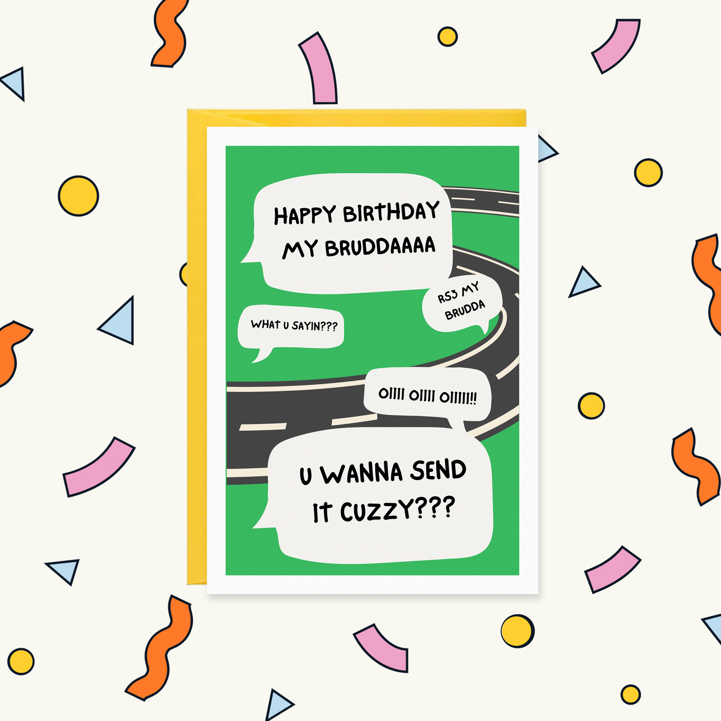 Send It Cuzzy Ultimate UK Slang Birthday Card for Him | BIRTHDAY FOR HIM Greeting Card