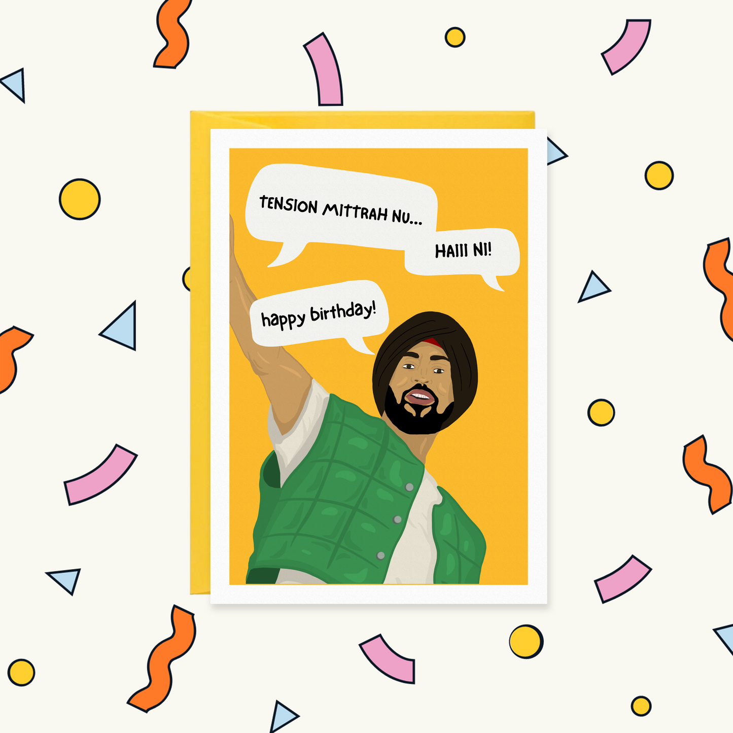 Tension Mittrah Nu Hai Ni Chill Punjabi Birthday Card | BIRTHDAY FOR HIM Greeting Card