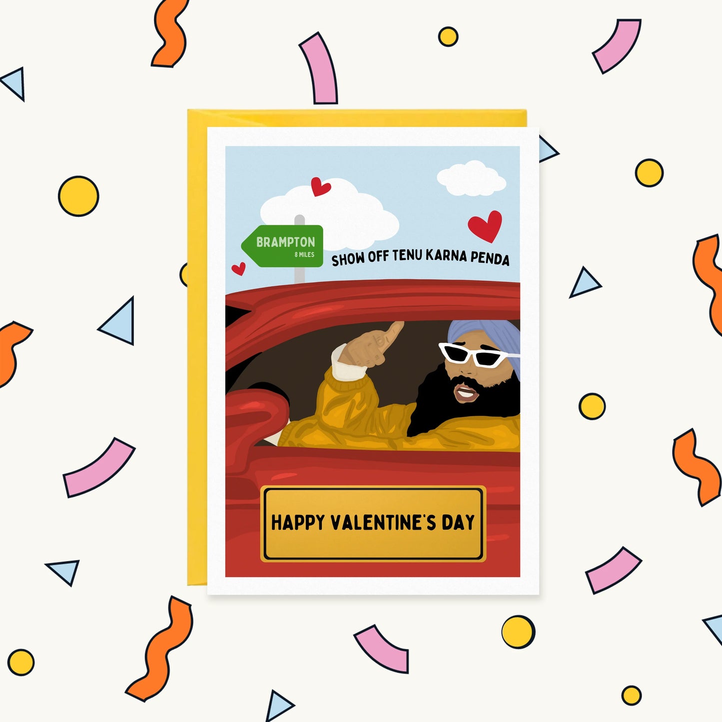 Brampton Vich Munda Rehnda Desi Valentine’s Card for Him | VALENTINES FOR HIM Greeting Card