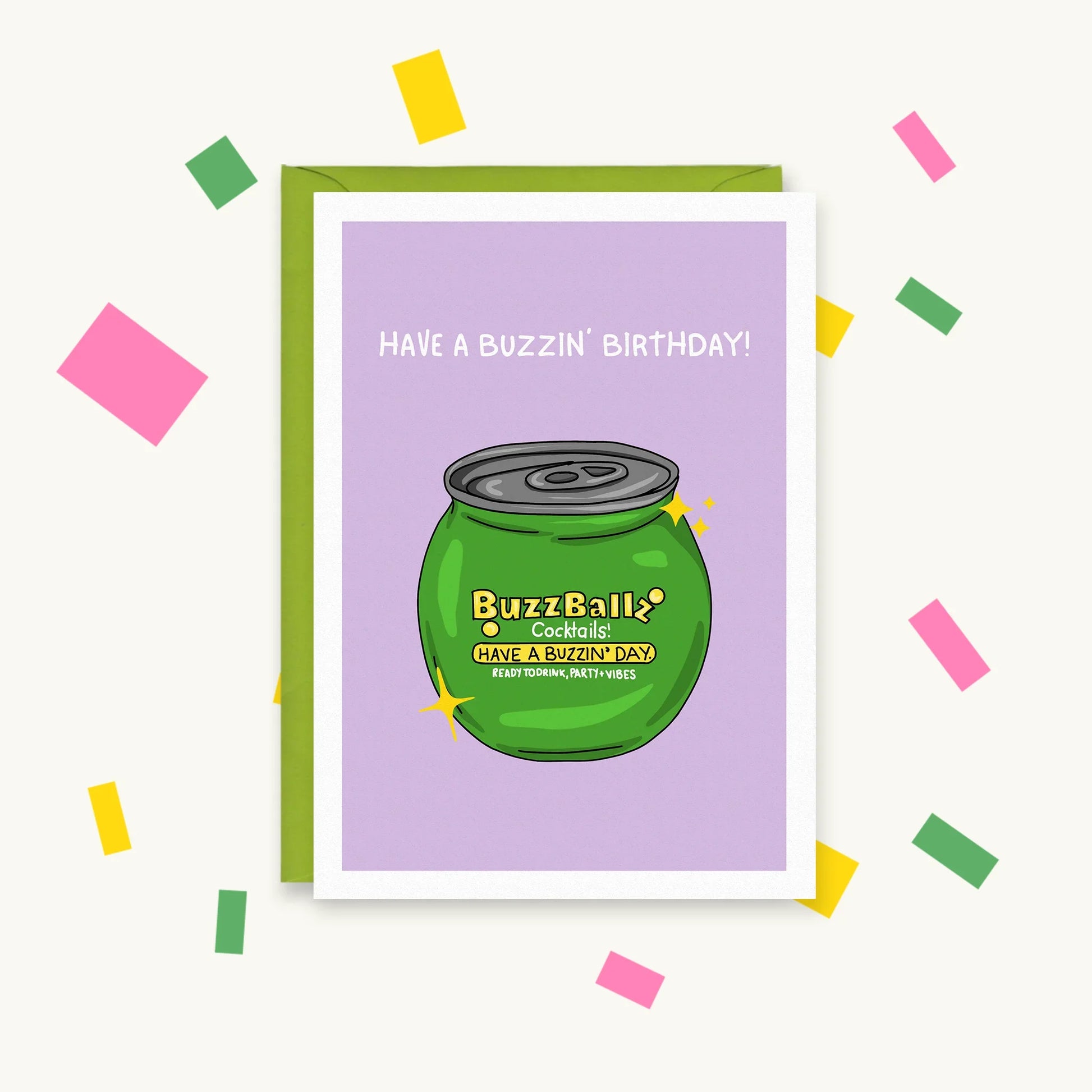 Buzzin Birthday – Gen Z Pop Culture Greeting Card – Happy Cacti