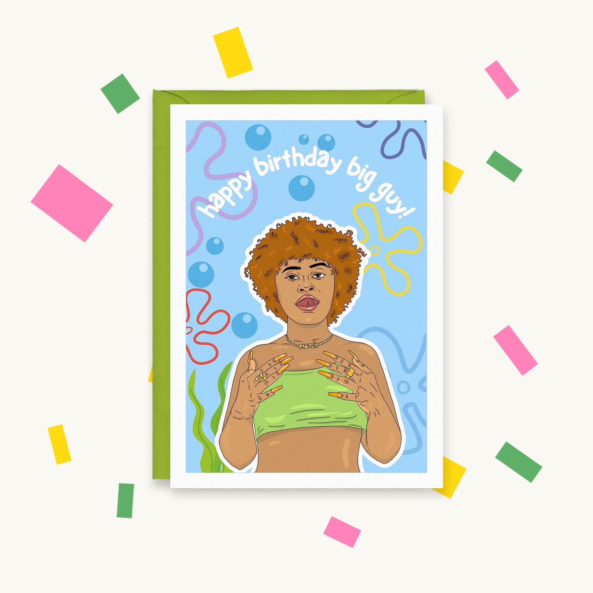 Ice Spice Big Guy – Gen Z Pop Culture Greeting Card – Happy Cacti