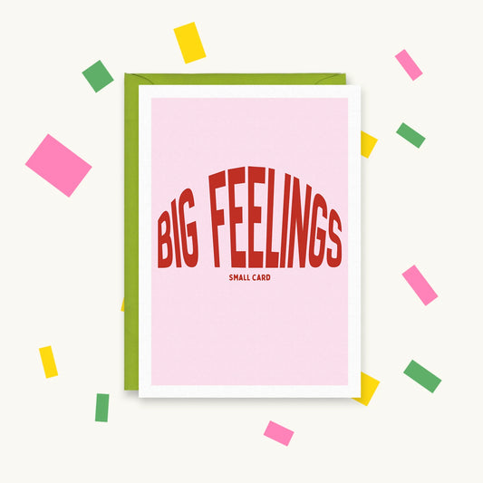 Big Feelings Small Card – Gen Z Pop Culture Greeting Card – Happy Cacti