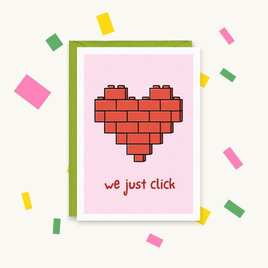 Lego We Just Click – Gen Z Pop Culture Greeting Card – Happy Cacti