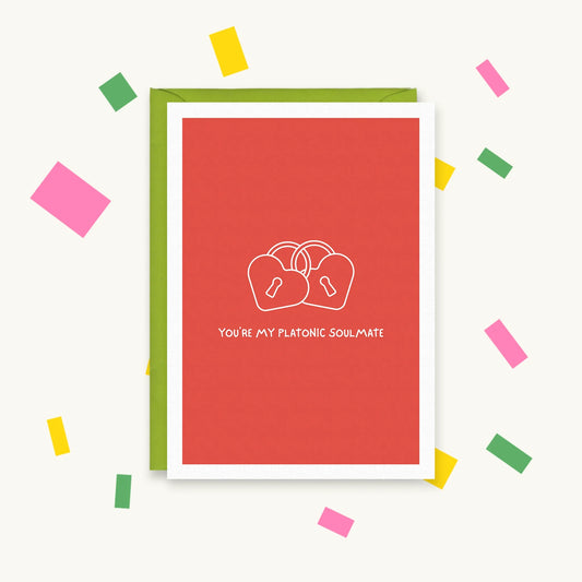 You're My Platonic Soulmate – Gen Z Pop Culture Greeting Card – Happy Cacti