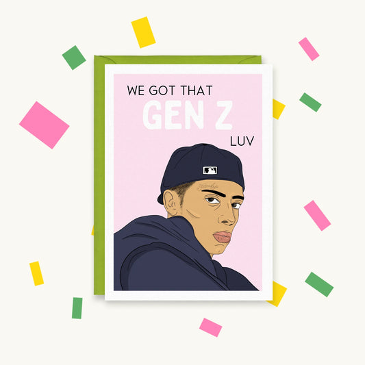 Central Cee - Gen Z Luv – Gen Z Pop Culture Greeting Card – Happy Cacti