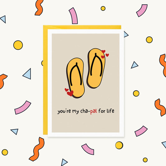 Cha-Pal for Life Funny Punjabi Friendship or Couple Card | FOR HER FOR HIM Greeting Card